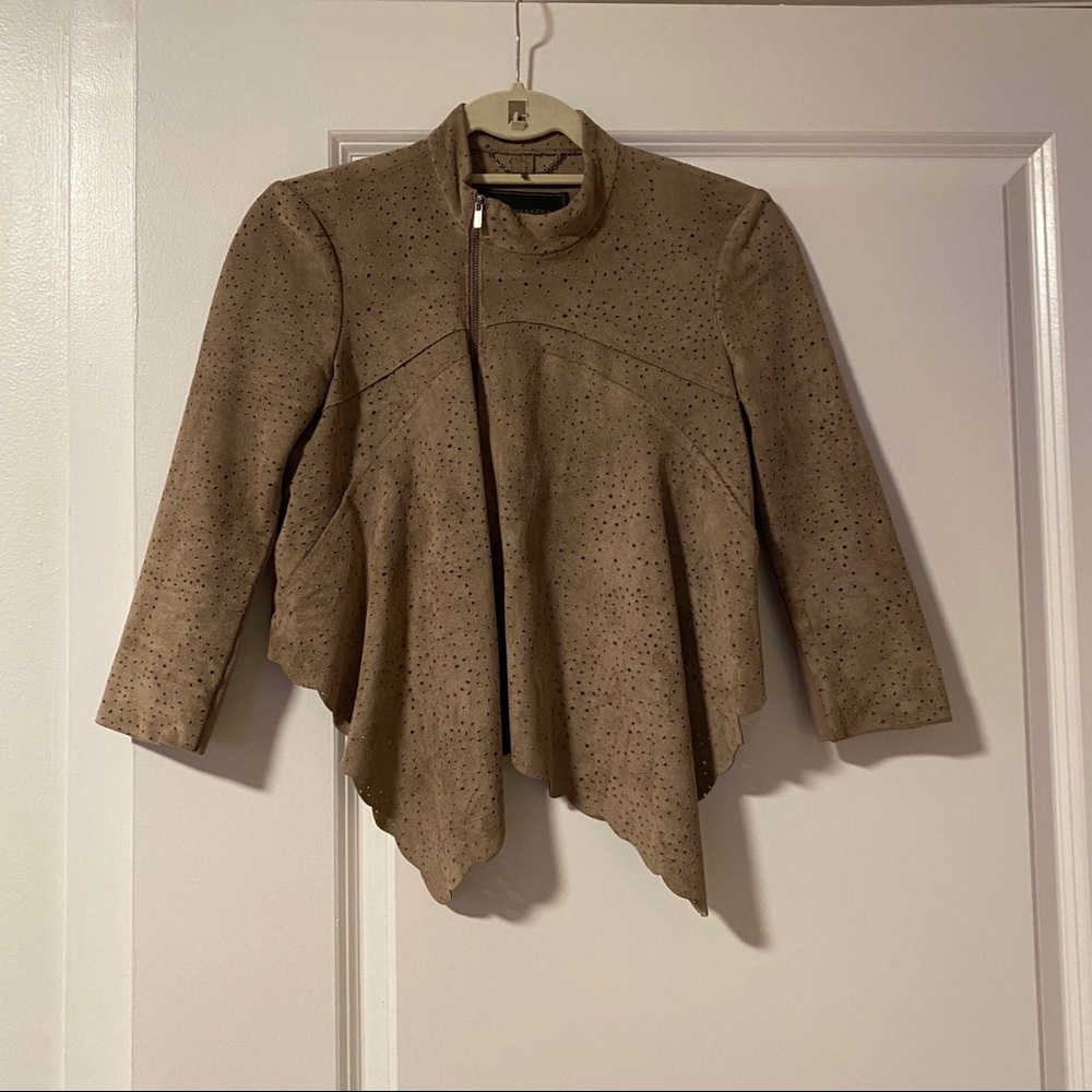 BCBGMaxAzria Suede Cropped Jacket